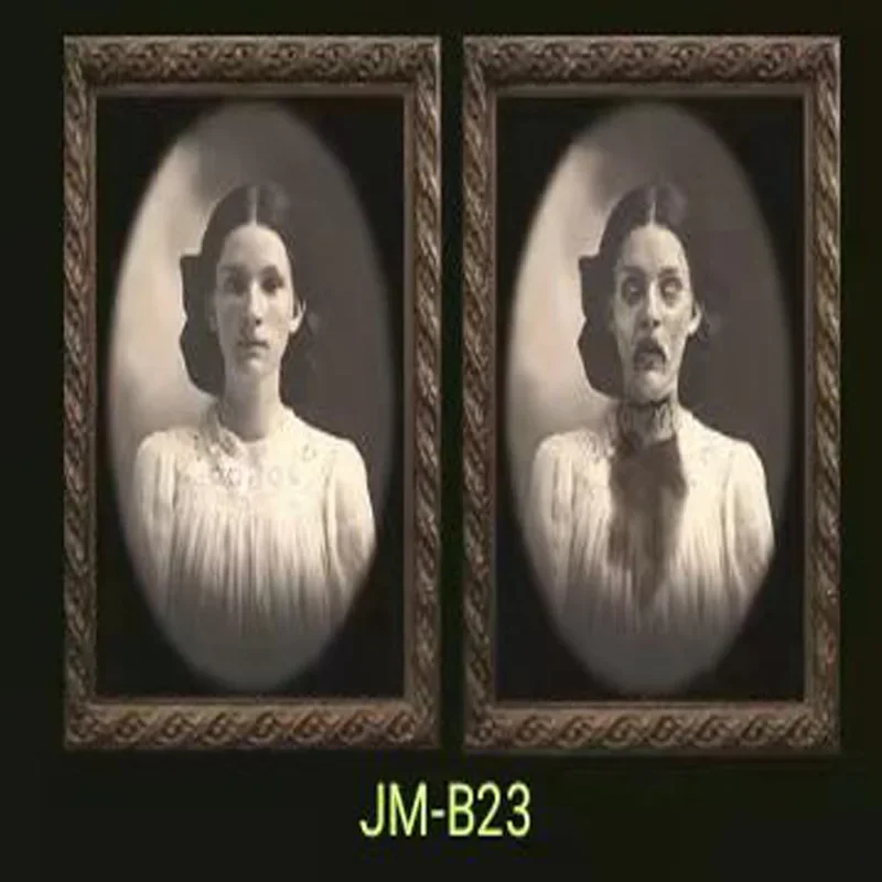 Transforming Human and Ghost Picture Frame - Halloween Horror Retro Chamber of Secrets Decorations