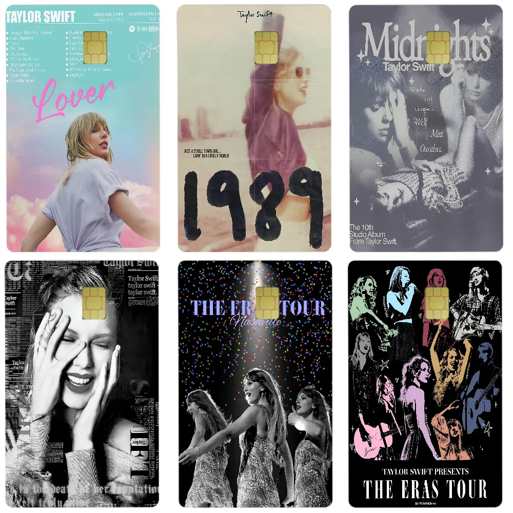 Hot Singer T-Taylors-Swifts Retro Anmie Sticker Film Skin Cover For Credit Card Debit Bank Card Front
