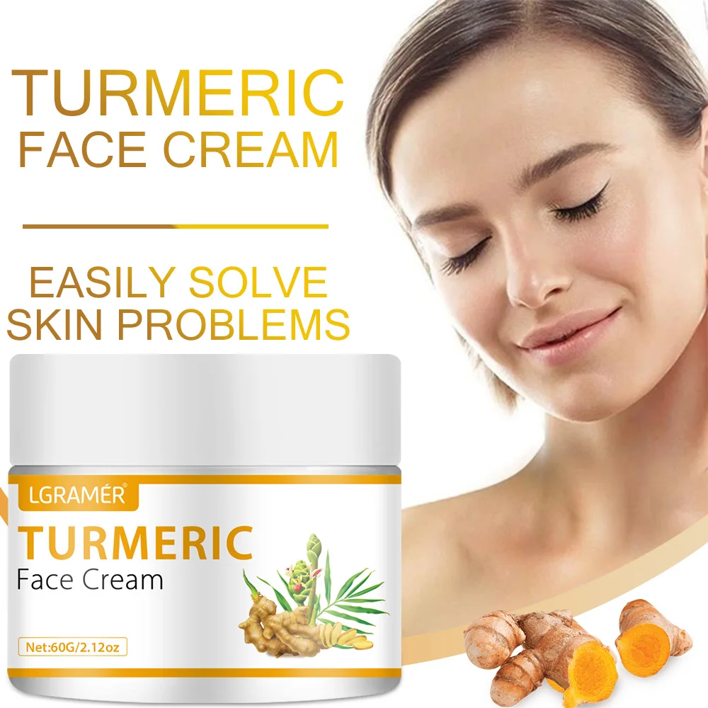 LGRAMER Turmeric Face Cream Lifts Tightens Skin Dilute Melanin Smooth Skin Condition Condition Fade Fine Lines Deep Moisturizing