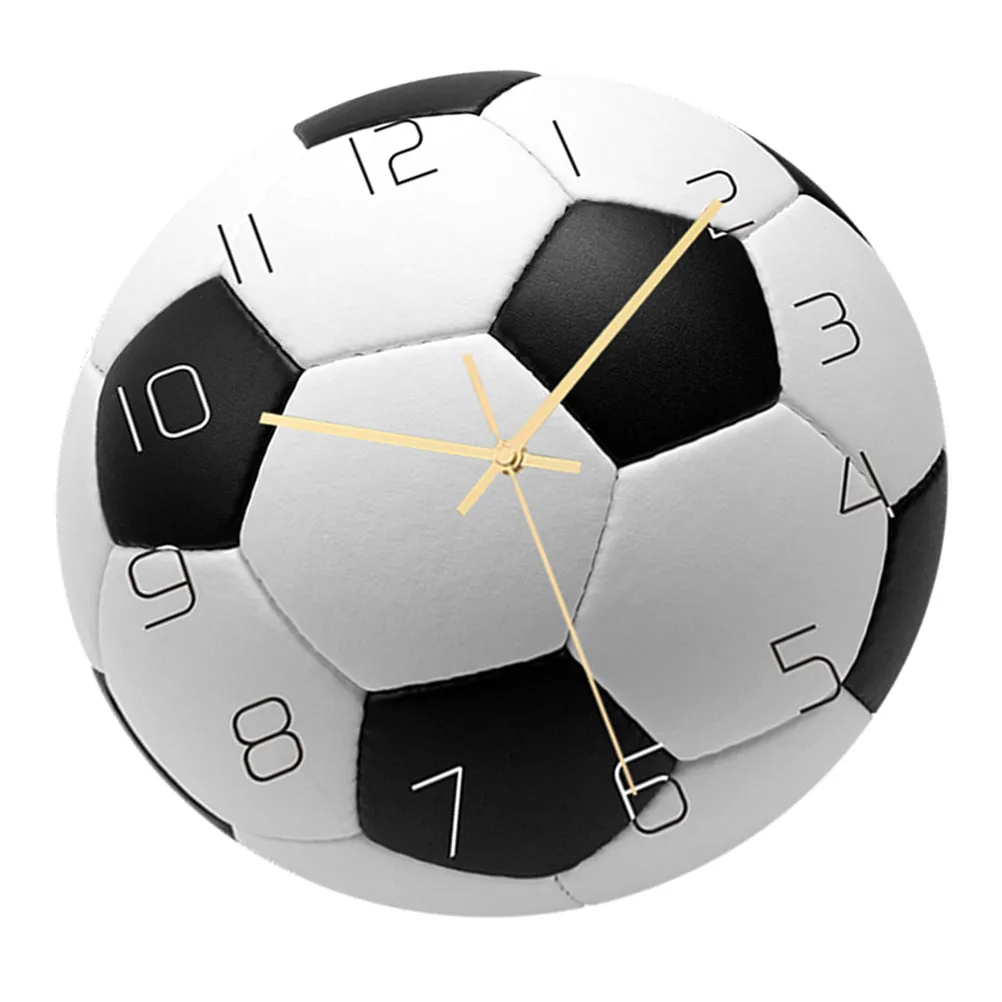 

Creative Acrylic Football Wall Clock Mute Movement Large Arabic Numerals Easy Install Decorative Hanging Clock for Living Room