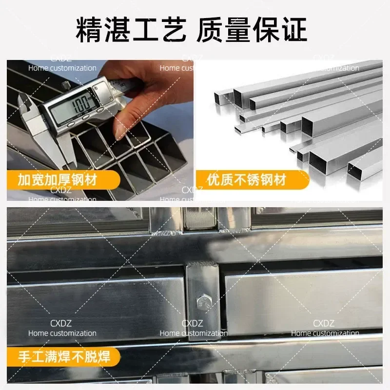 Stainless Steel Dog Cage Large Outdoor Rainproof Kennel with Toilet One Bedroom One Living Room Dog Villa New Type