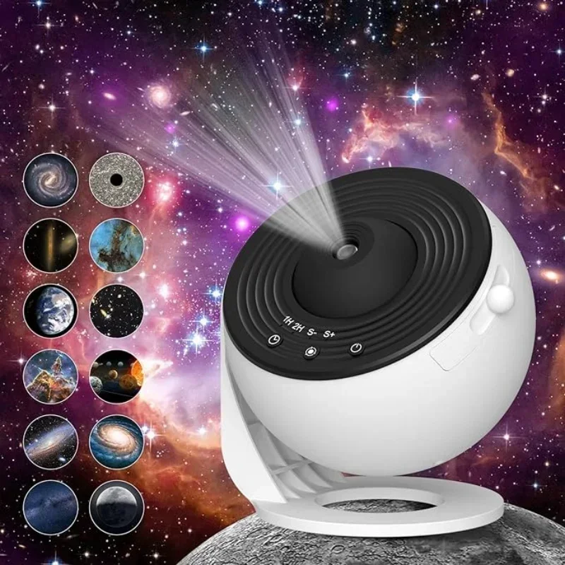 LED Night Light Galaxy Star Projector Bedroom Lamp Starry Sky Ceiling Projector Romantic Ambient Light Bedside Lamp Gift for Kid