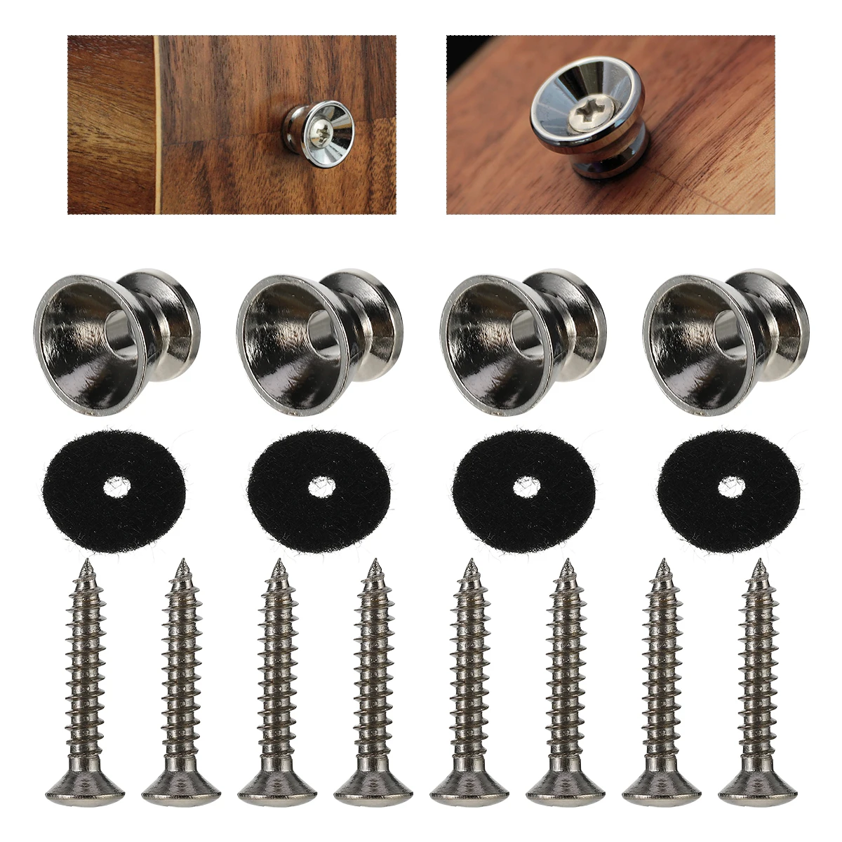 

24 Pcs Component Guitar Accessories Waist Belt Small Metal Screws Non-slip Tail Nail