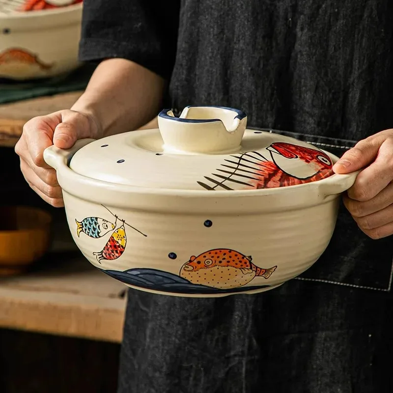 Ceramic cooking Crock pot Stewpot Clay pots for cooking Home 3.2L Casserole dish High temperature Slow cooker ceramic cookware