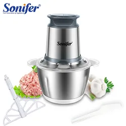 2 Speeds Electric Chopper Meat Grinder Stainless Steel Mincer Food Processor Kitchen Slicer Egg Beater Garlic Vegetable Sonifer