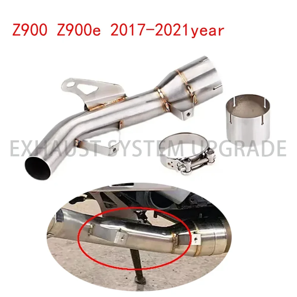 

Motorcycle Steel Eliminator Exhaust Muffler Mid Link Pipe Kit For Kawasaki Z900 Z900e 2017-2021 2020 years Motorcycle exhaust