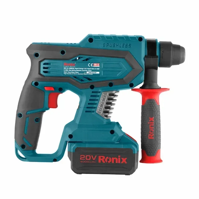 Ronix 8910K Rechargeable Lithium Battery Electric Hammer Drill Power Tool Cordless Electric Hammer Impact Drill