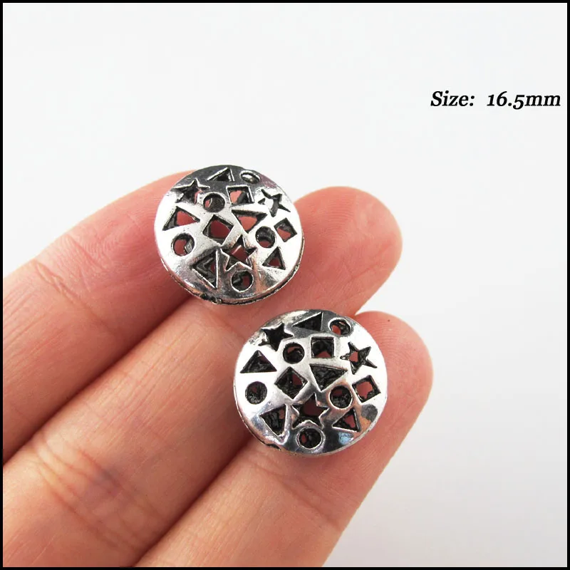 8pcs Round Flat Flower Heart Charms for DIY Crafting