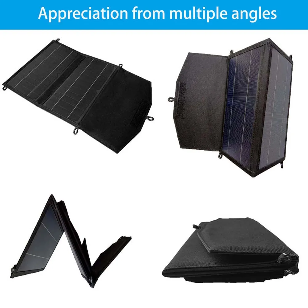 Portátil Painel Solar Folding Bag, USB e DC Output Solar Charger, Outdoor Power Supply, Mobile Phone Generator Bank, Novo