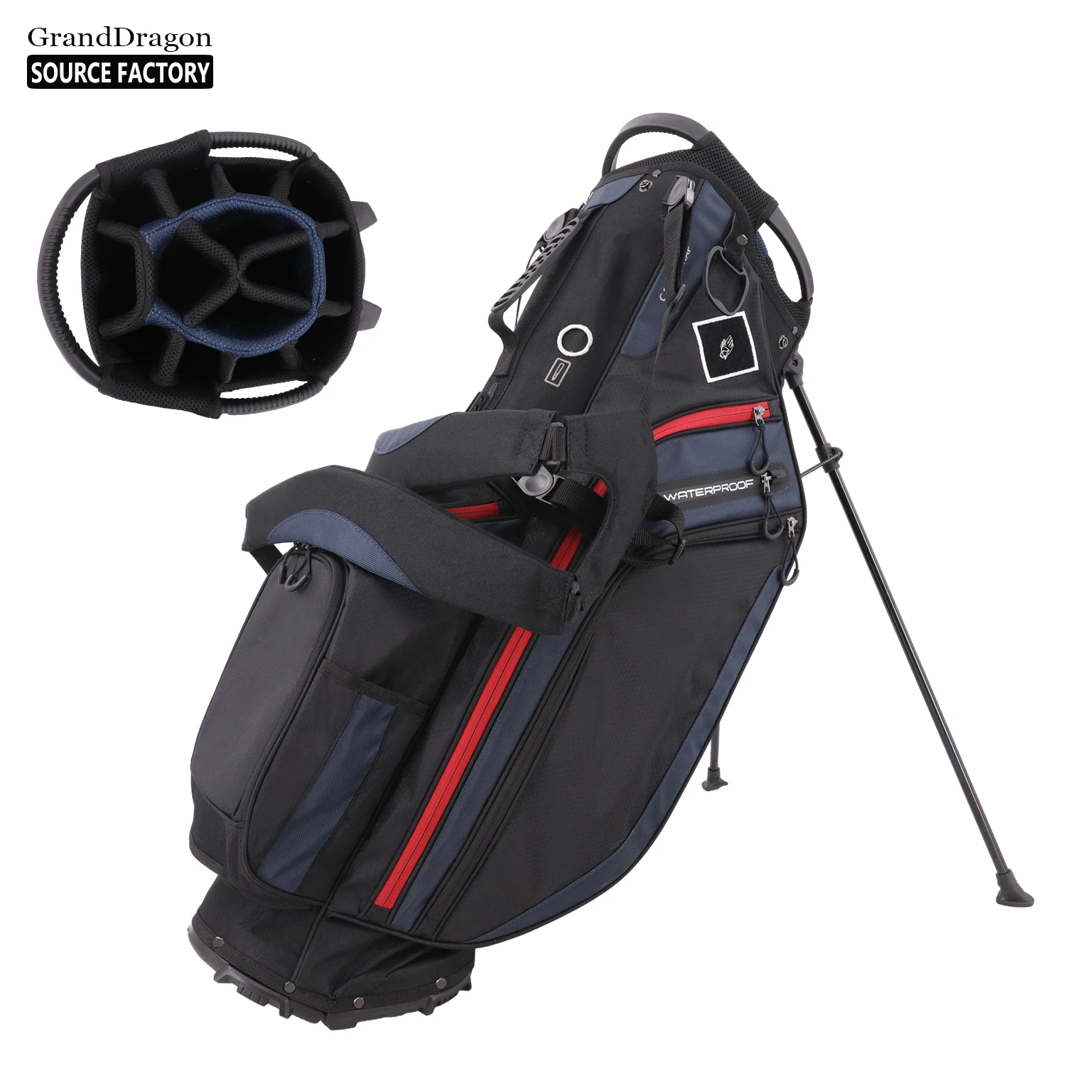 

Wholesale Custom 14 dividers Golf Bag Canvas Golf Stand Bag Customized Tour Golf Staff Bag Cart