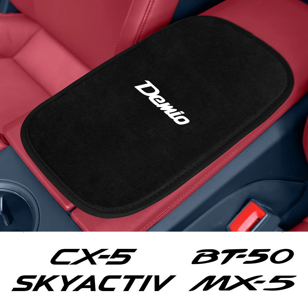 Car Armrest Box Pad Soft Plush Arm Rest Box Cushion For Mazda Demio Biante 2 MX-5 BT-50 CX-5 CX-8 CX-9 CX-30 Premacy Skyactiv