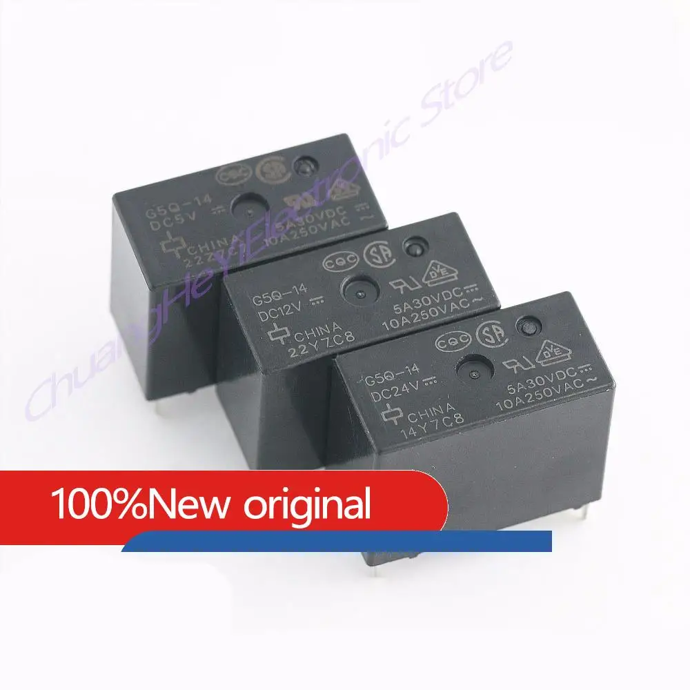 10PCS/LOT Relay G5Q-1 G5Q-1-EU G5Q-1A G5Q-1A4 G5Q-1A4-EU G5Q-14-EU-7 G5Q-14 G5Q-14-EU DC5V/12V/24V 5A30VDC 10A250VAC 4PIN/5PIN