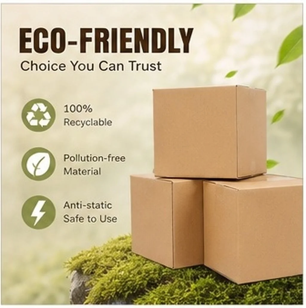 5Pcs Sturdy Lightweight Corrugated Packaging Boxes with Enhanced Cushioning Anti Vibration Moving Boxes for Clothes Stools