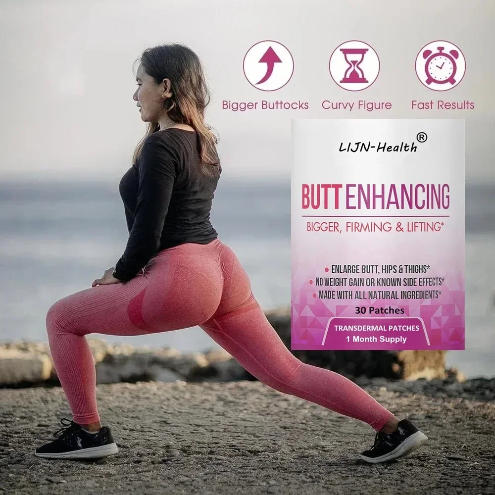 Curva para realce de bunda, remendos transdermicos, intensificador de bunda, crescimento de glúteos, 30 remendos, fornecimento de 1 mês