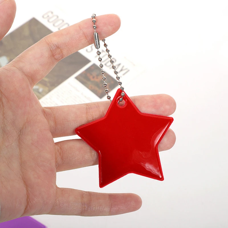 Star Shaped Children’s Safety Reflective Gear Stylish Pendant Keychain Reflector for Bag Wheelchair 11-color