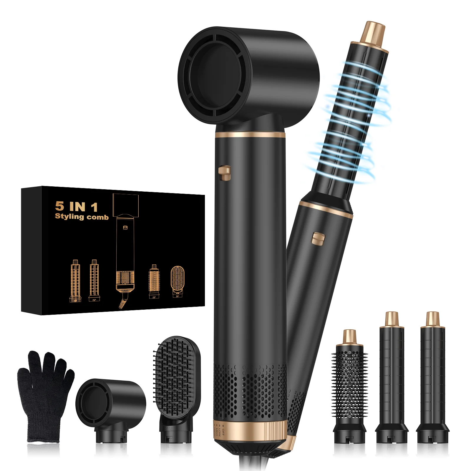 

5 in 1 Multifunction Air Styler, Hot Air Brush, Hair Dryer Brush, Thermal Brush Magic Styler, Hair Dryer Brush