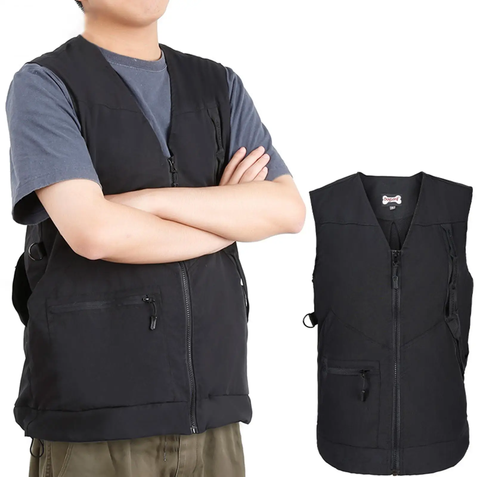 Multi Pocket Dog Handler Training Vest Sleeveless Windproof Polyester Coat for Bite Tugging Protection Outdoor Work