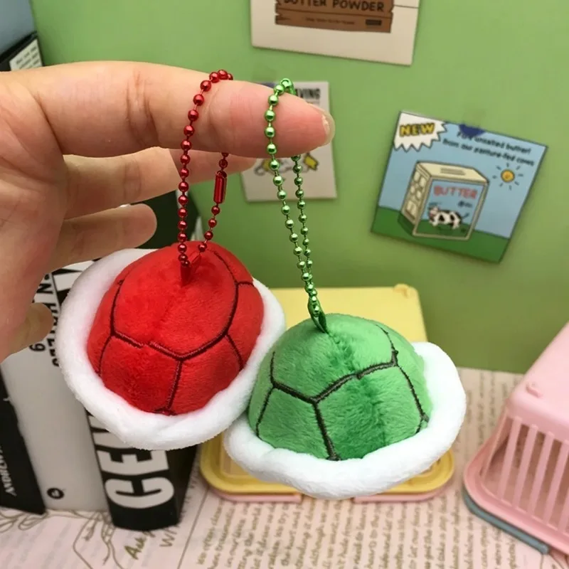 4inch=9cm Animation Red Green Keychain Super Bros Cap Keychain Game Peripheral Cute Turtle Doll Pendant Cosplay Accessories Gift