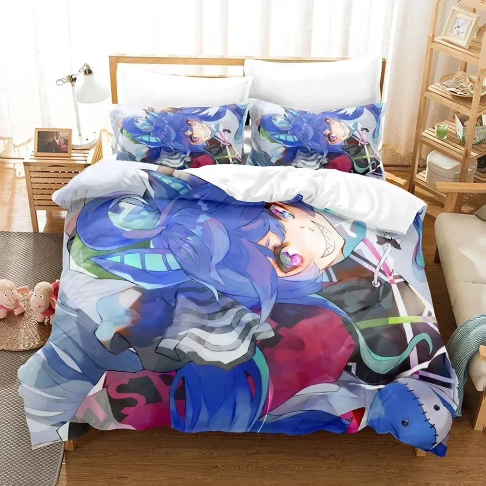3D Print Anime Kawaii Grils Pretty Derby Printed Bed Set Duvet Cover Pillowcase Bedding Set Linen Sheet Quilt Cover Queen Size