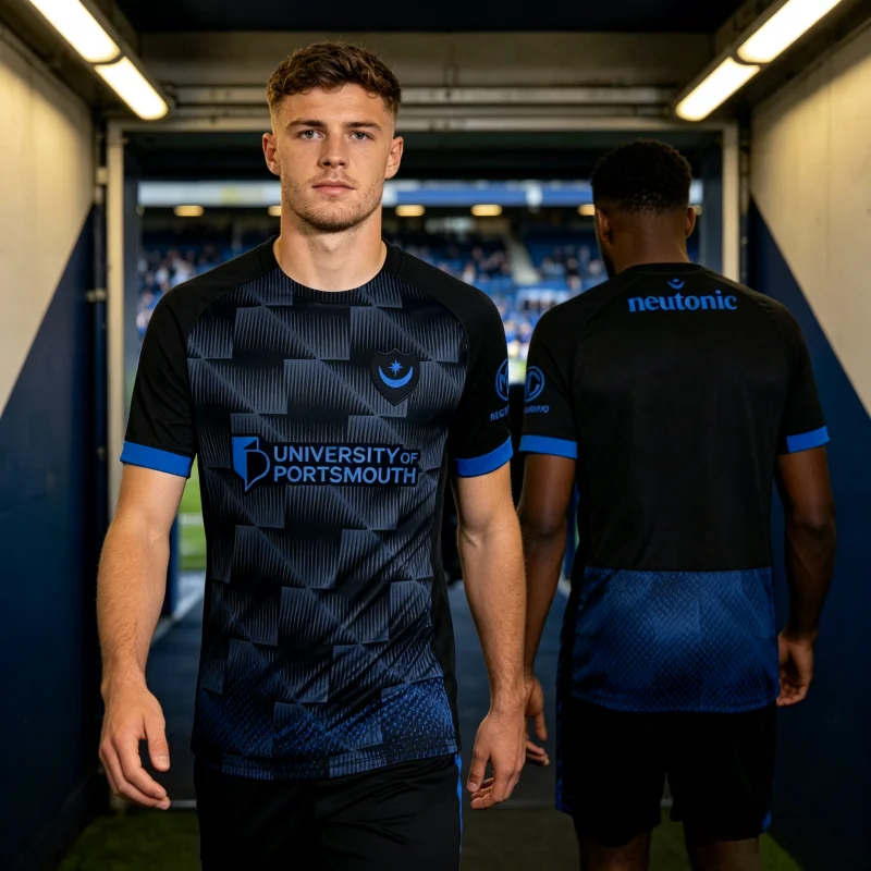 Portsmouth Fußball-Fan-Trikot für die Saison 2026-27, 3D-gedrucktes, schnelltrocknendes, atmungsaktives T-Shirt, Familien-Fußball-Top aus Mesh-Material – Detail 4