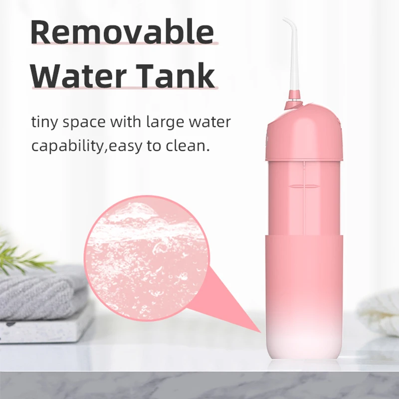 Seago Multicolor Water Flosser Portable Waterproof IPX7 USB Rechargeable Dental Water Jet 5 Nozzels 3 Modes For Teeth Cleaner