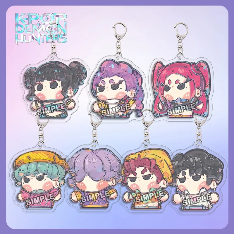 

Anime Movie K-Pop Demon Hunters Cartoon Acrylic Keychain Huntrx Rumi Mira Zoey Jinu Baby Cute Cospaly Pendant Keyring Gifts
