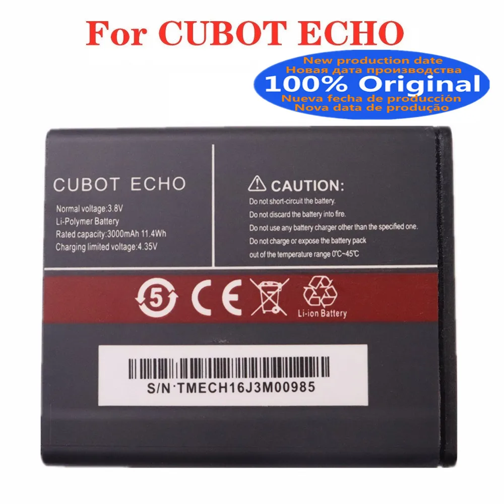 

2024 Years 100% Original CUBOT Battery For CUBOT ECHO 3000mAh High Capacity Replacement Battery Batteries + Tracking Number