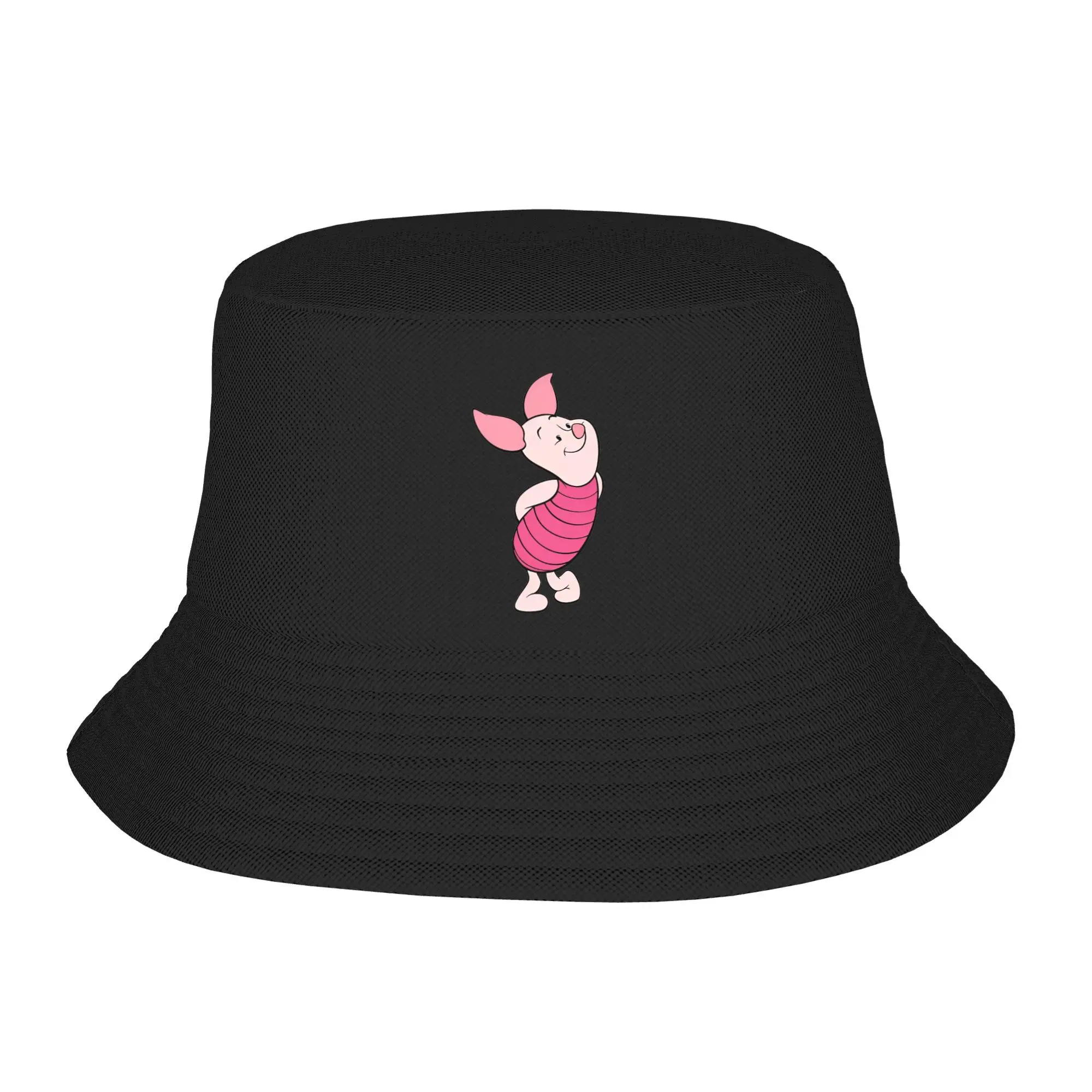 Winnie the Pooh piglet Bucket Hat Gift For Fan Lovely pink pig Vocation Caps For Travel Lightweight