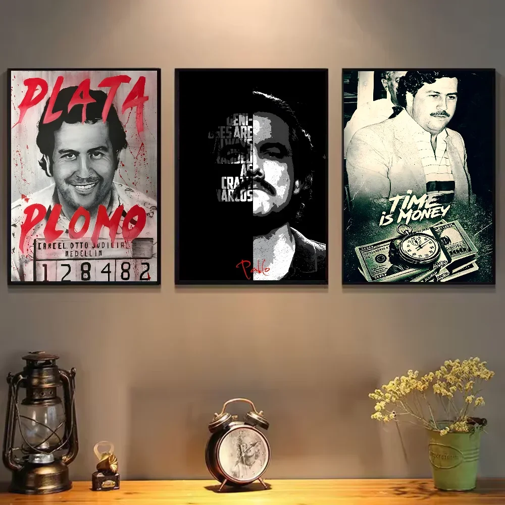 Pablo Escobar personaje leyenda Retro Vintage cartel arte pared hogar sala de estar dormitorio Bar decoración estética lienzo pintura habitación