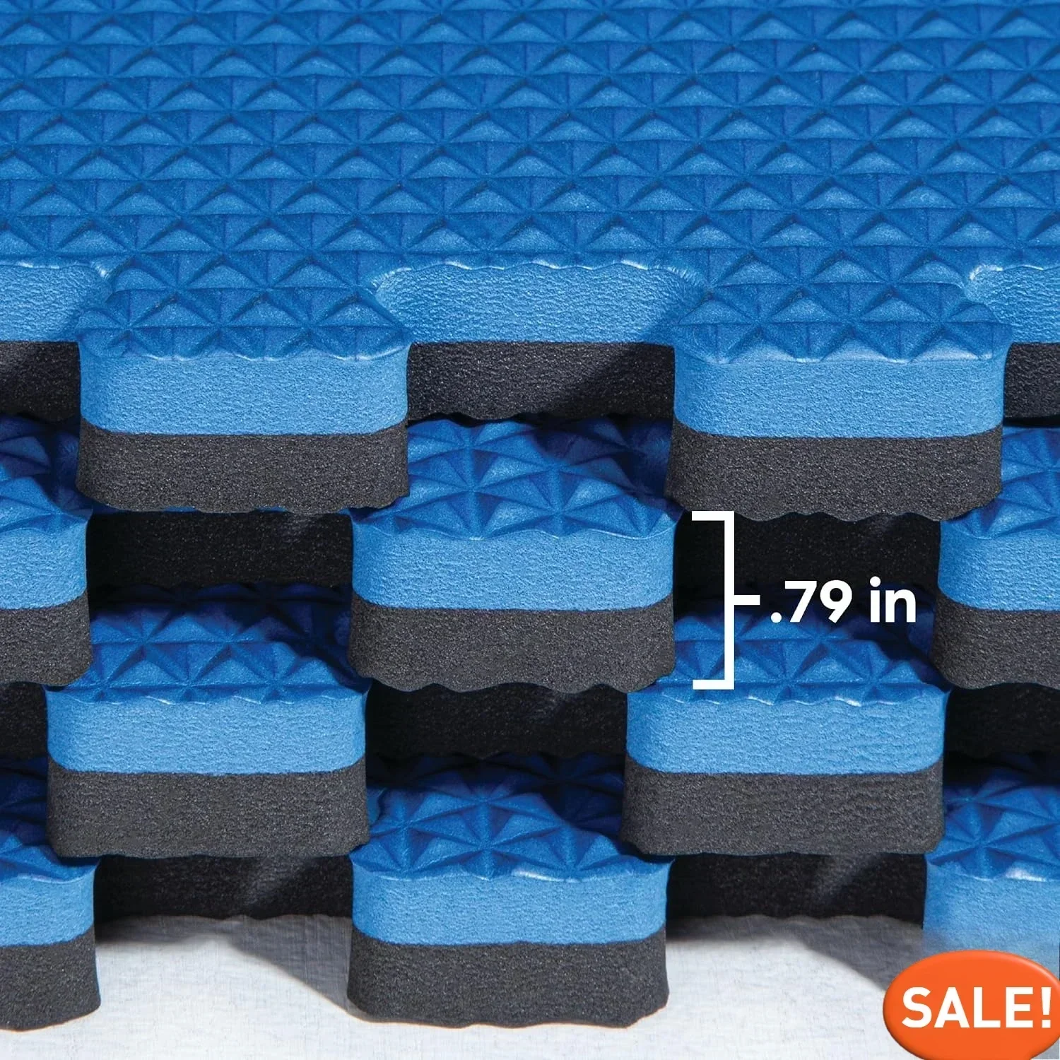 

[XMSJ]Reversible Gym Exercise Mats 3/4" Thick EVA Interlocking Foam Tiles, Perfect Gym Flooring for Home Gym, 16 Tiles &32 Trim