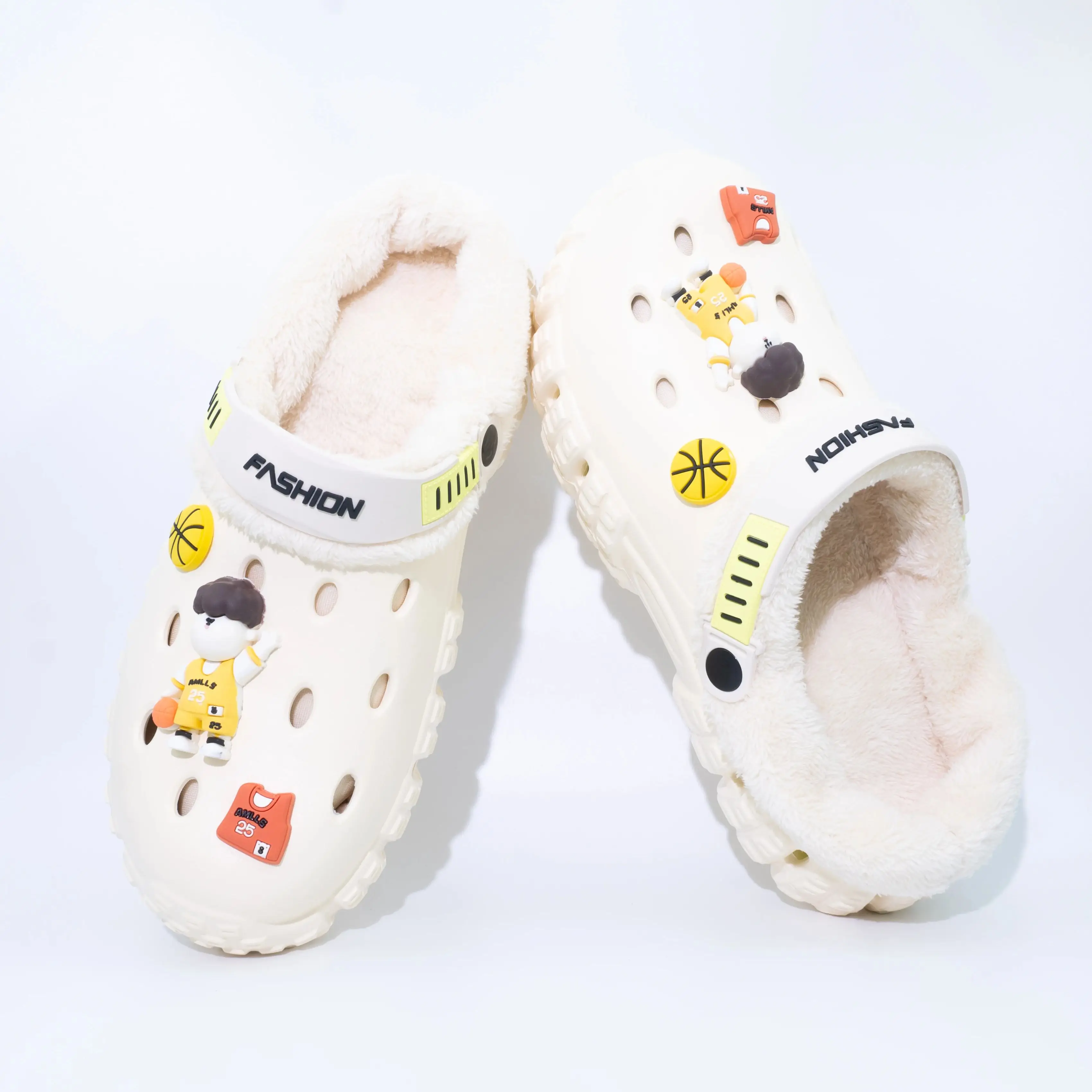 

Новые зимние парные хлопковые тапочки 2025 года, баскетбольная подкладка своими руками с мягкой шерстяной подкладкой, подошва из ЭВА - теплая и удобная