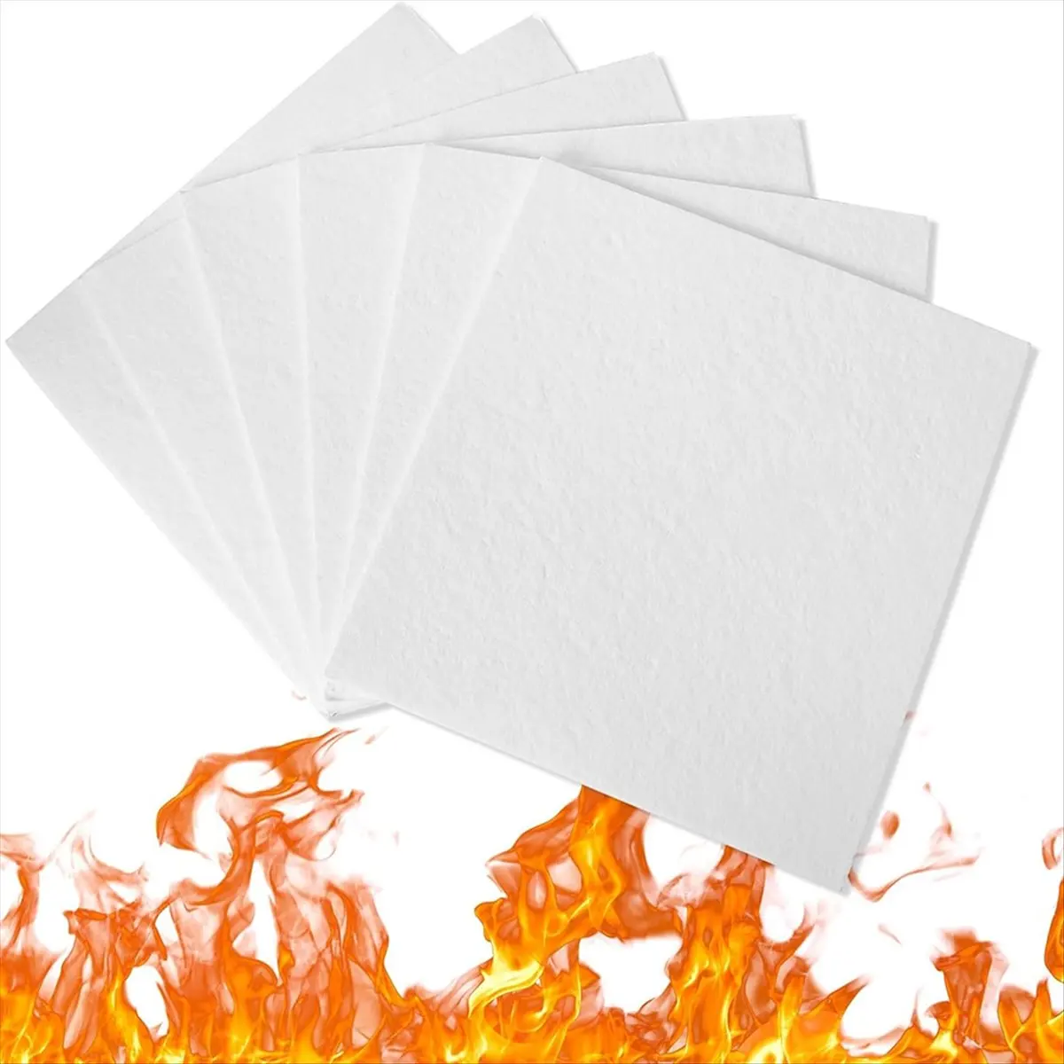 A72P 15 Sheets Ceramic Fiber Paper Insulation Gasket Paper Fireproof Microwave Kiln Paper for Furnace Fireplace DIY Materials