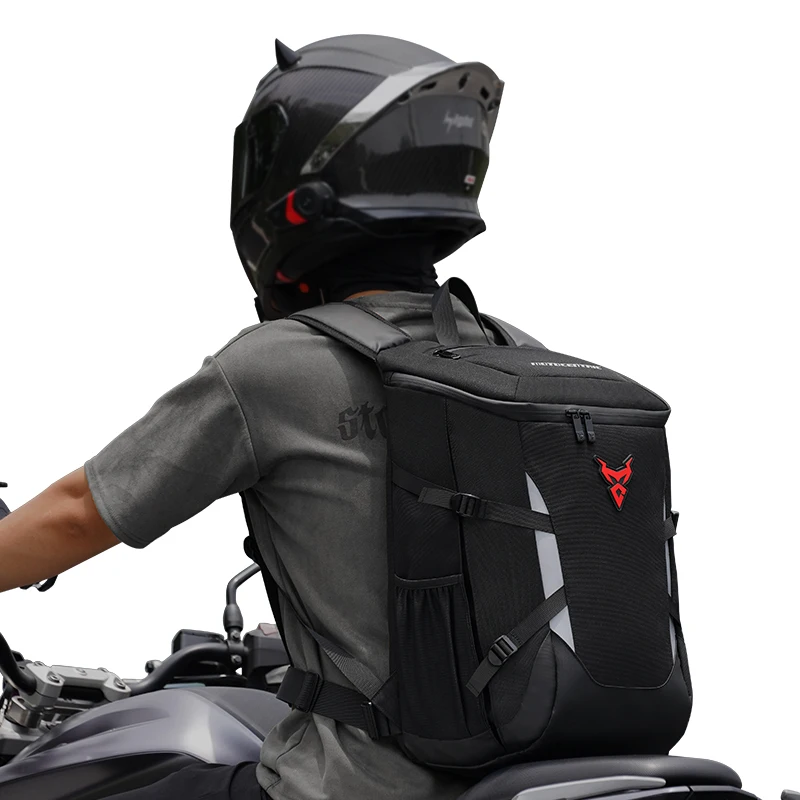 

Large Capacity Multifunctional Motorcycle Helmet Bag Waterproof Motorcycle Riding Backpack Reflective Bicycle Travel Bag