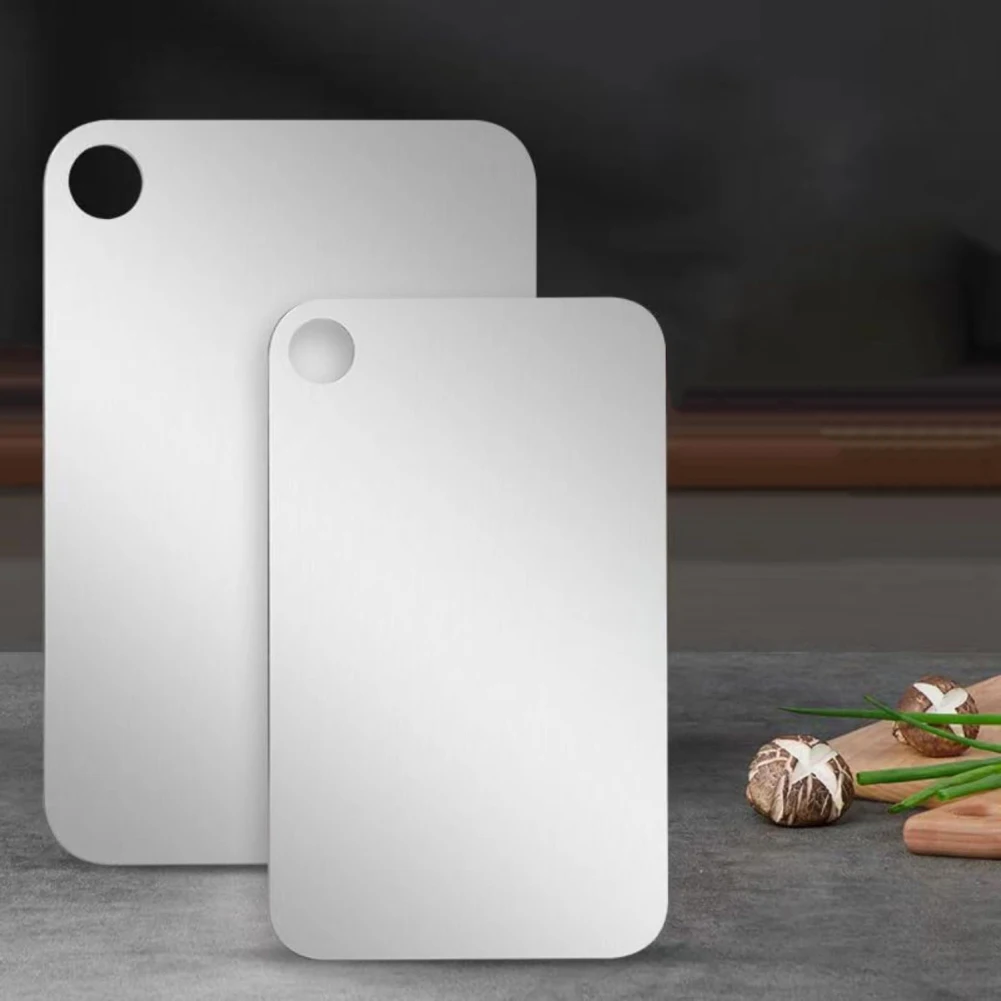 Titanium Cutting Boards Portable Kitchen Pure Titanium Double Sided Cutting Boards Hanging Chopping Board With Smooth Edge