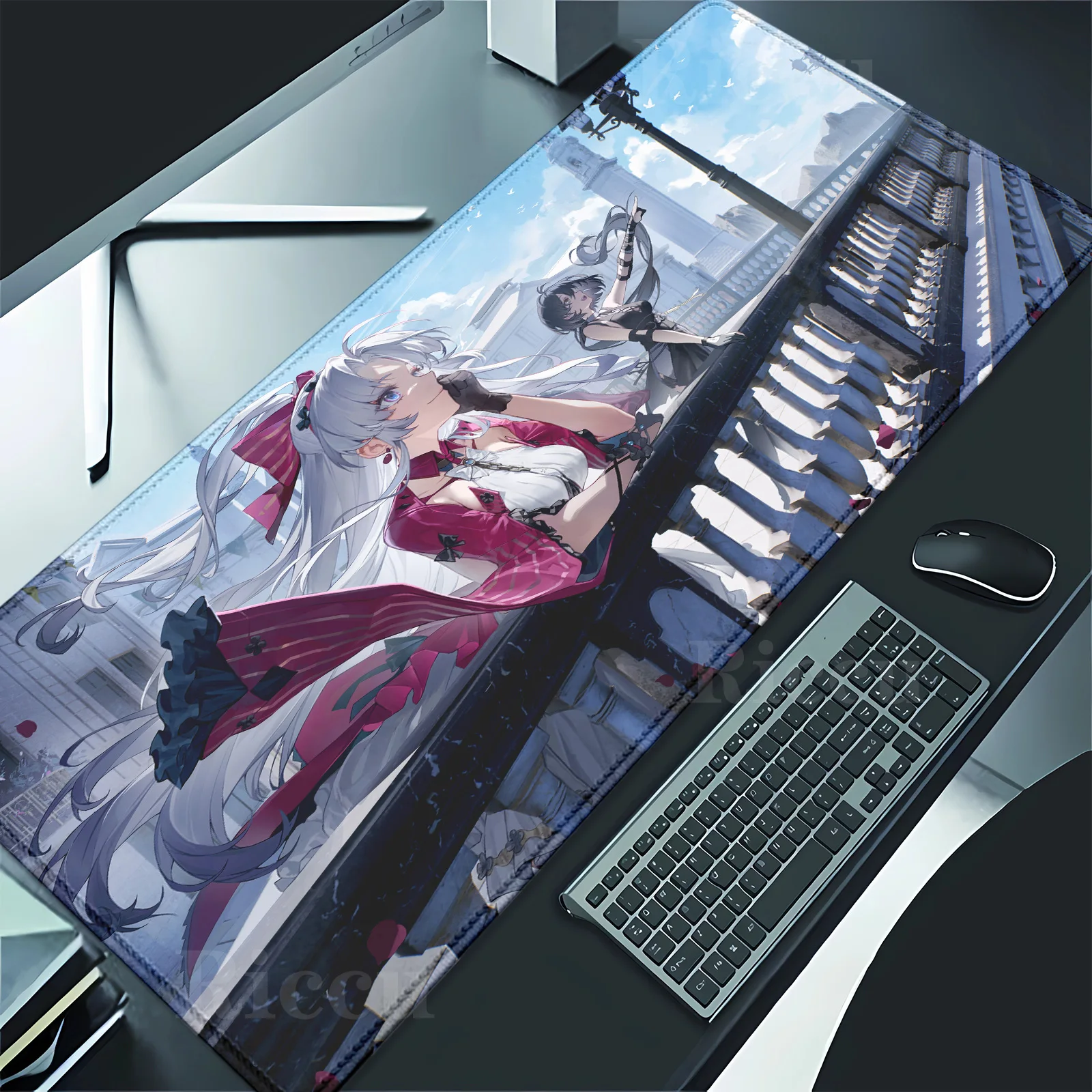 Carlotta Wuthering Waves PC Gaming Accessories Rubber Mouse Pad Game Laptop Play Mat Extra Large Kawaii Anime E-Sports Mouse Pad