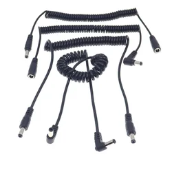 DC 5.5mm x 2.1mm Male to Female Plug Power Coiled Cable,DC 5.5 x 2.1 mm Extension Spring Cord for LED Strip, CCTV