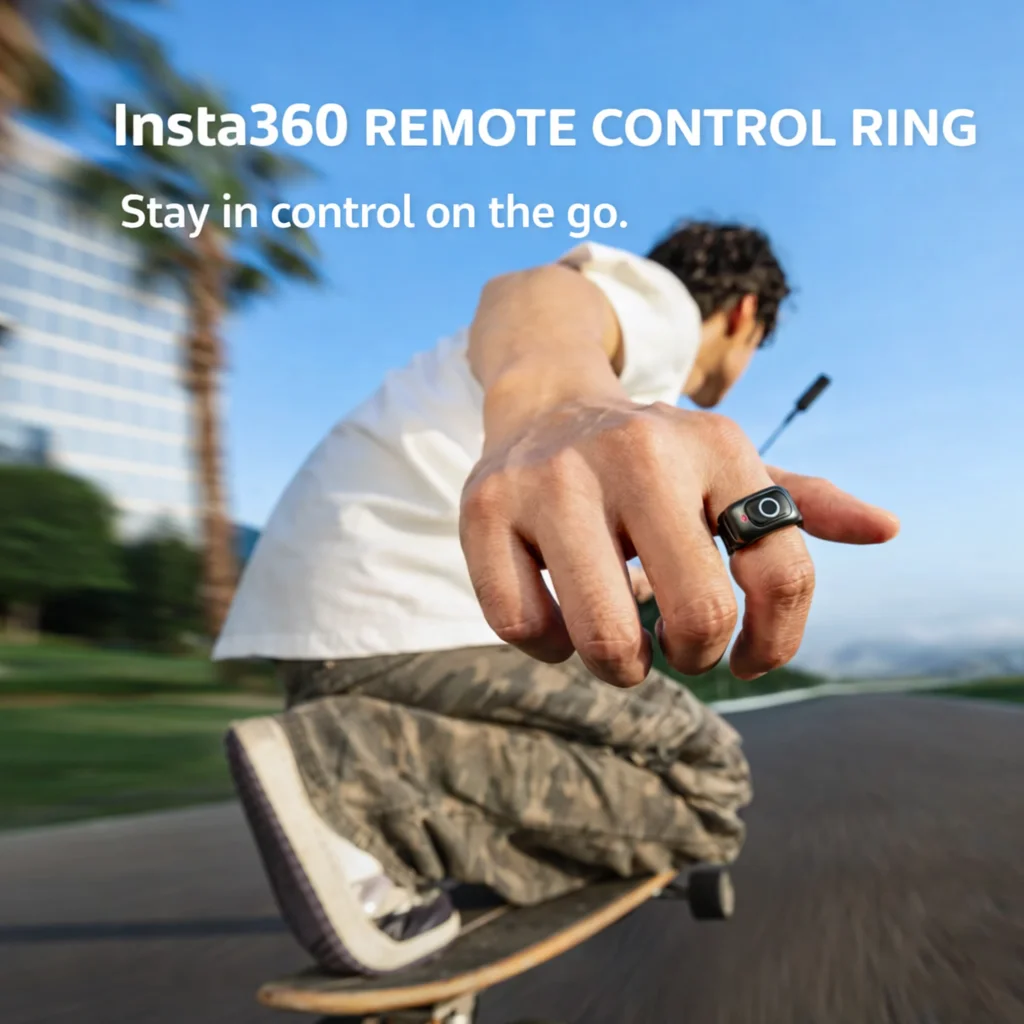

Кольцевой пульт дистанционного управления Insta360, управление одной кнопкой, съемка без помощи рук, дальность 20 м, водонепроницаемость IPX7, для X4 / X5 / GO Ultra