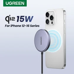 UGREEN 15W Magnetic Wireless Charger For iPhone 16 15 pro max Magnet Induction Charger Qi2 for Macsafe Wireless Charging Pad