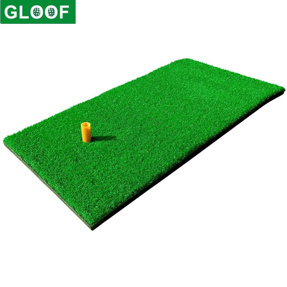 GLOOF Golf Hitting Mat -Residential Practice Grass Mat with Rubber Tee Holder - Premium Turf Mat Ideal for Indoor&Outdoor