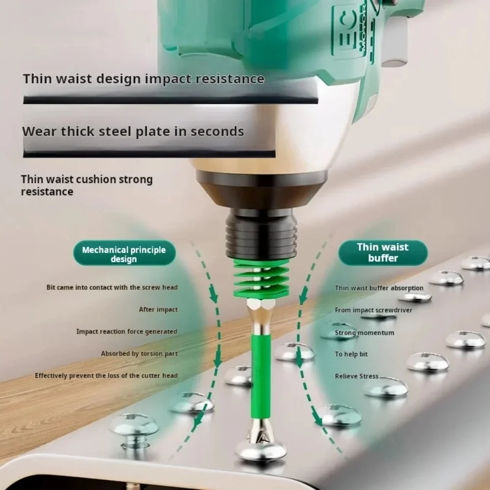 1/3 قطعة مفك الربيع بت المغناطيسي PH2 سائق المسمار المضادة للانزلاق 60/90/110 مللي متر 1/4 ''عرافة عرقوب الحفر رئيس أداة إصلاح الكهربائية