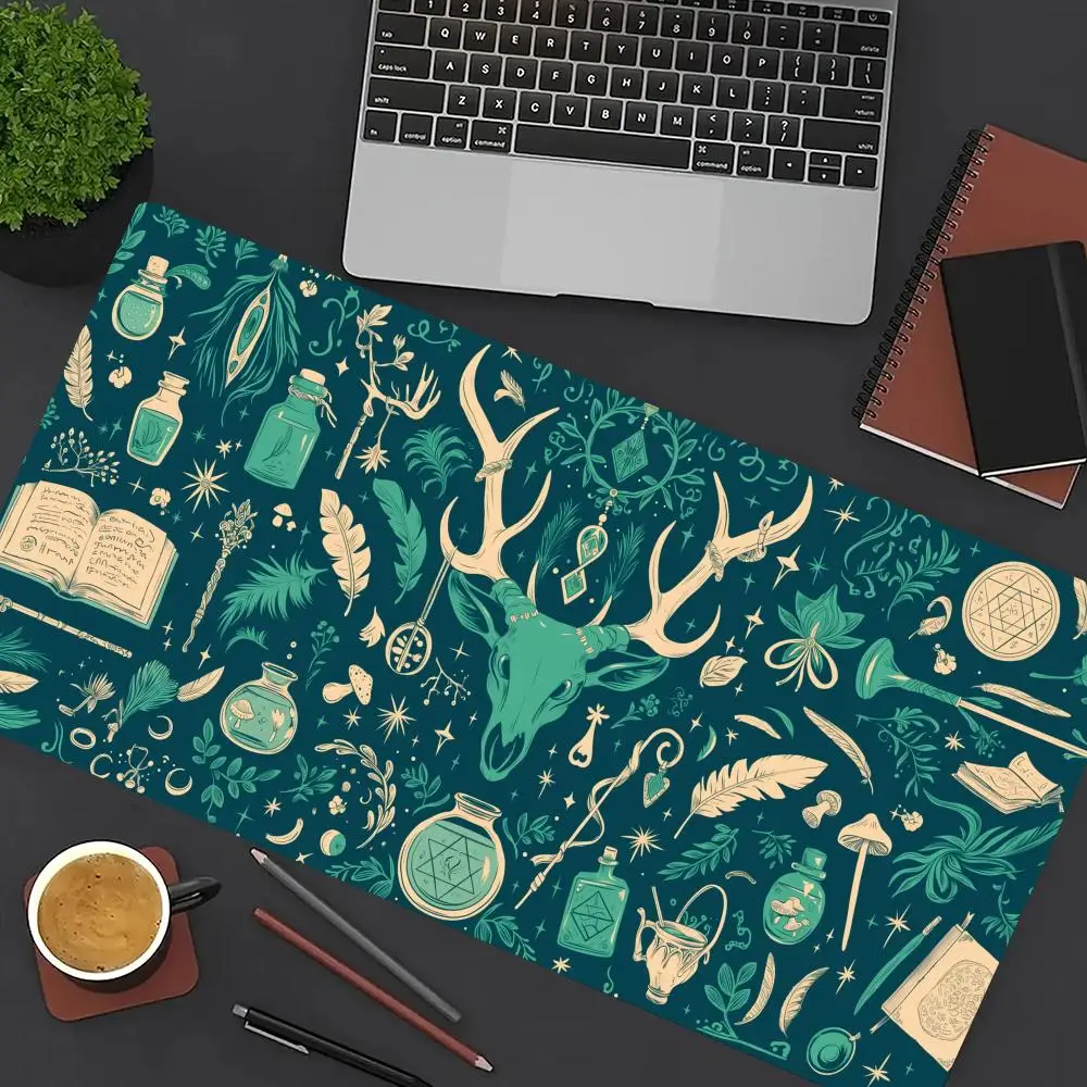 

Green Deer Magic Mouse Pad Large Computer Office Game Table Mat XXL Rubber Anti-slip Stitched Edges Keyboard Mats Long Desk Pads