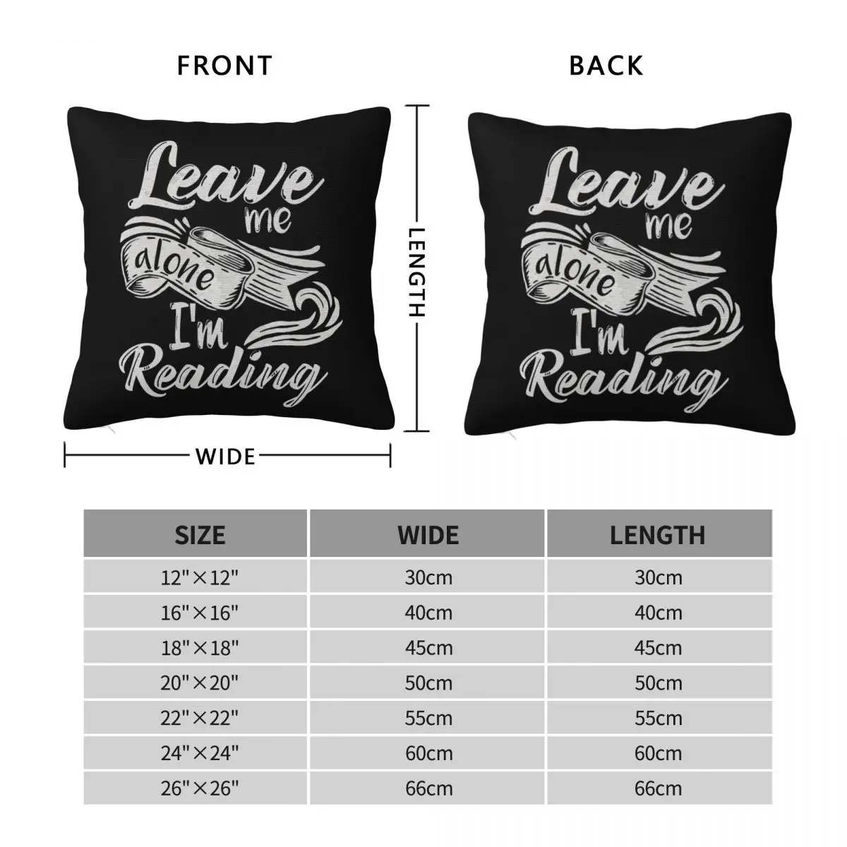 Leave Me Alone Reading Square Pillowcase Polyester Linen Velvet Printed Decorative Throw Pillow Case Room Cushion Cover 45x45