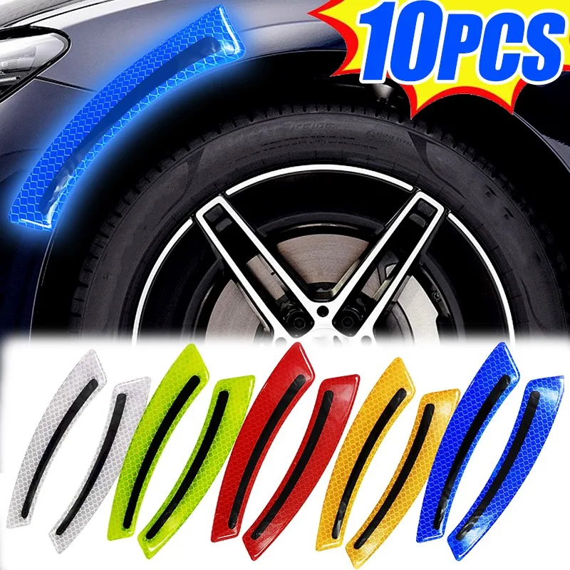 2~10pcs Automobile Wheel Eyebrow Anti-collision Strip Luminous Reflective Wheel Arch Bumper Car Sticker Anti-collision Scratch