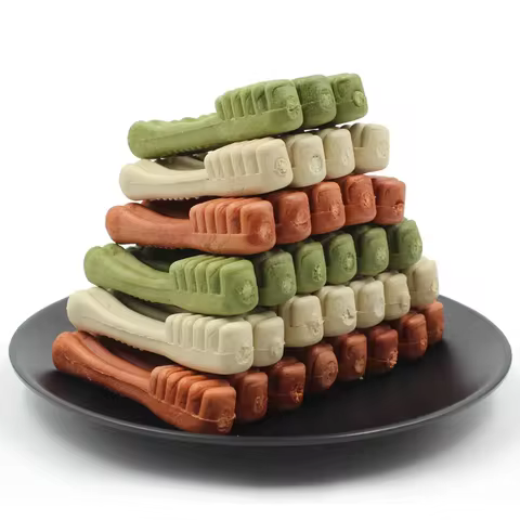Brinquedos Mastigáveis para Cães com Sabor de Carne, Bastões Dentários para Limpeza de Dentes e Treinamento, à Prova de Mordidas