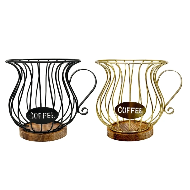 Cesta elegante y elegante para café con diseños de tapas, accesorio para una fácil organización y protección contra la humedad