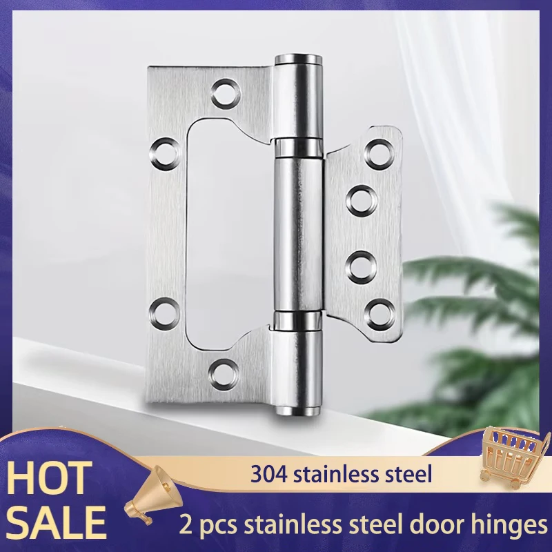 

2pcs Stainless Steel Door Hinges 4 Inch Wooden Door Flat Hinge 304 Stainless Steel Heavy Duty Hinge Home Furniture Hardware