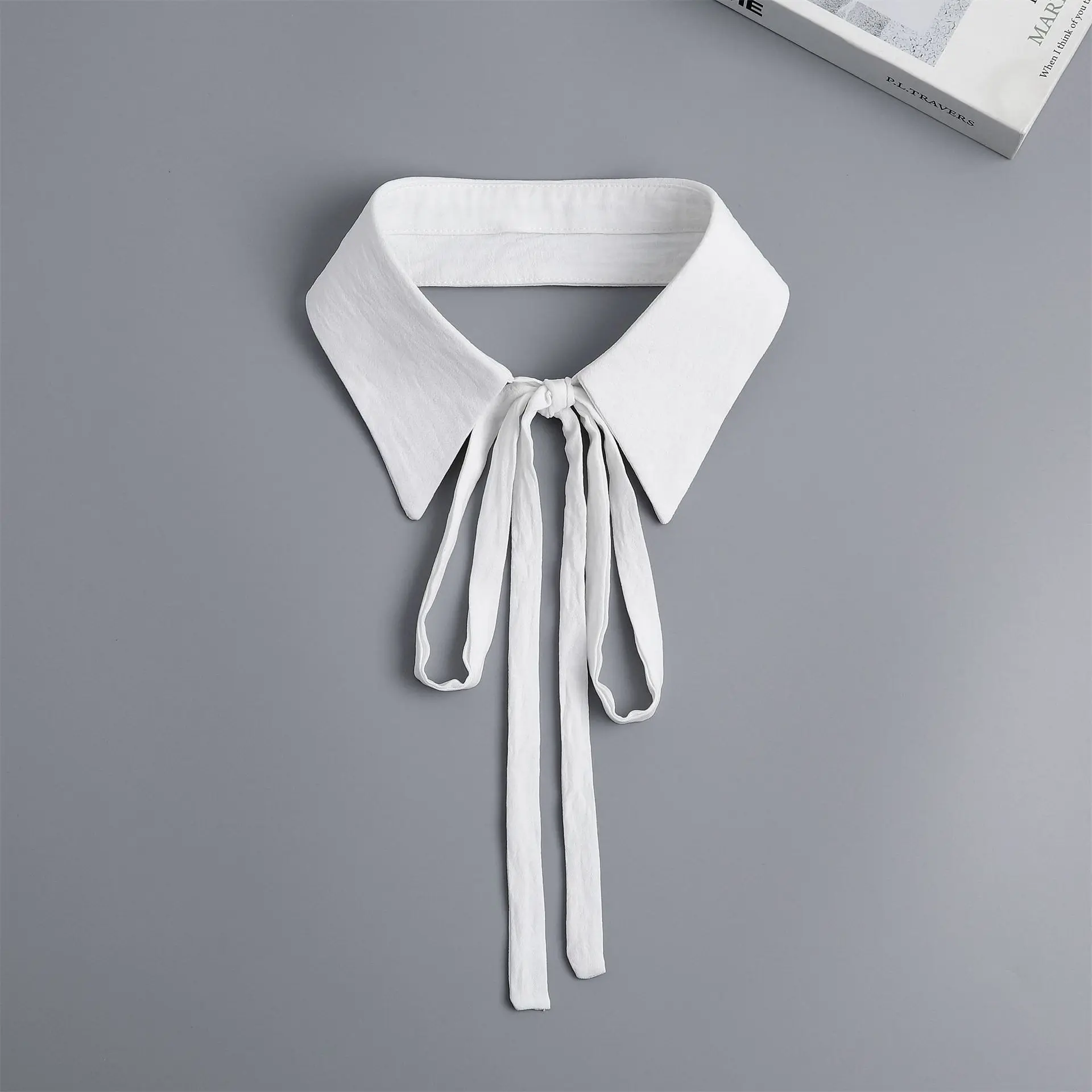 

Women Bowknots Detachable Collar Lapel Shirt Fake Collar Blouse Neckwear Decorative Female Sweater False Collar Accessory