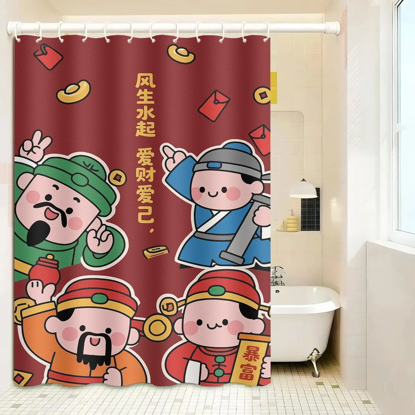 

VIKAMA Новогодняя занавеска для душа с процветанием, водонепроницаемая и устойчивая к плесени занавеска для ванной комнаты, занавеска для душа, домашний декор