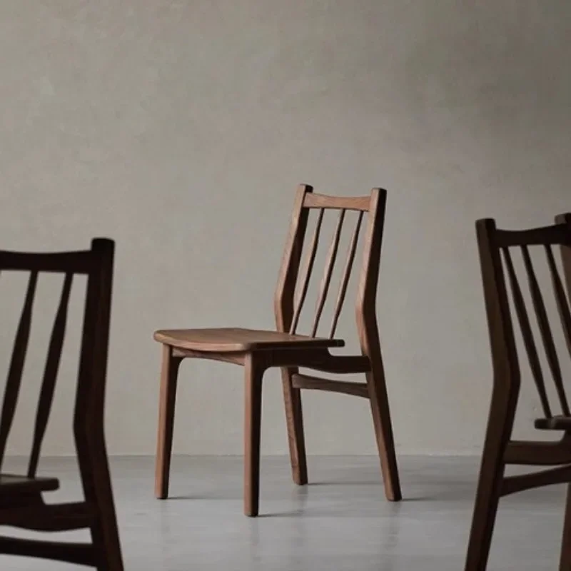 Nogal negro, silla de comedor con respaldo, comedor totalmente de madera maciza, muebles, apartamento pequeño