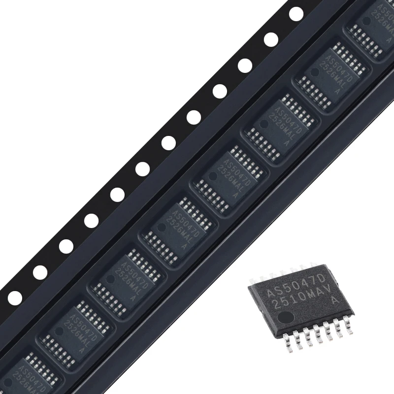 5Pcs/1pc AS5047D-ATSM TSSOP-14 Magnetic Rotary Position Sensor Magnetic Encoder IC